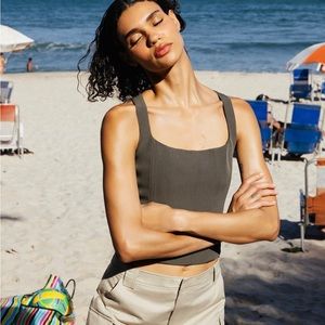 Zara Fitted Squared Neck Top